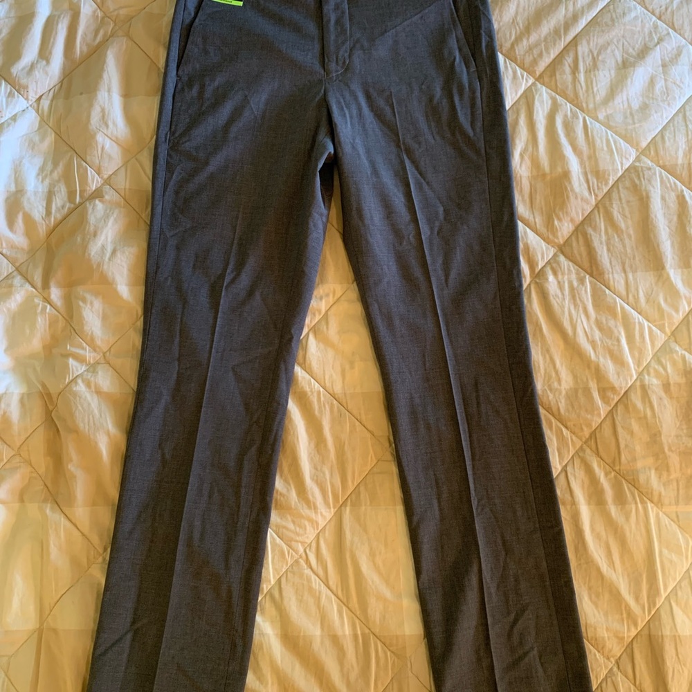 Murano Evan Extra Fine Merino Wool Slim Fit Grey Dress Pants NWT Size 30 X 30